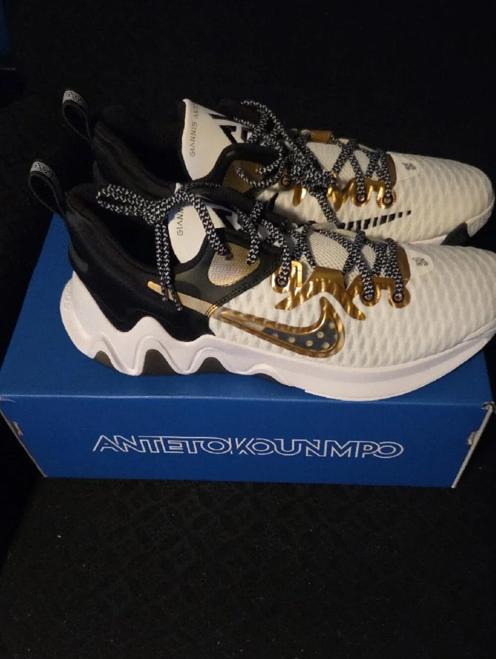 Nike Kids Sneakers White with Gold Accents